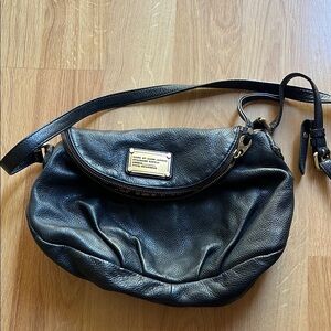 Marc Jacobs Black Leather Shoulder Bag classic Q Natasha bag black